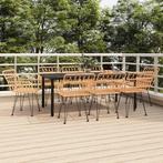 vidaXL 9-delige Tuinset poly rattan, Verzenden, Nieuw, Tuinset