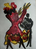 Jan Sierhuis (1928) - Flamencodanceres, Antiek en Kunst