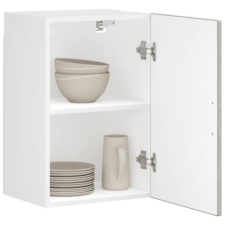 vidaXL Keukenbovenkast Porto bewerkt hout grijs sonoma eiken, Huis en Inrichting, Kasten | Overige, Nieuw, Verzenden