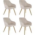 tectake Eetkamerstoel Marilyn fluweellook, gouden poten - ta, Huis en Inrichting, Verzenden, Nieuw