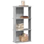 vidaXL Boekenkast 3-laags 60x30x120 cm bewerkt hout grijs, Huis en Inrichting, Kasten | Boekenkasten, Verzenden, Nieuw