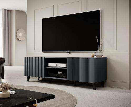 TV-Meubel antraciet 150x42x53 2 deuren zwarte pootjes, Huis en Inrichting, Kasten |Televisiemeubels, 25 tot 50 cm, Nieuw, 150 tot 200 cm
