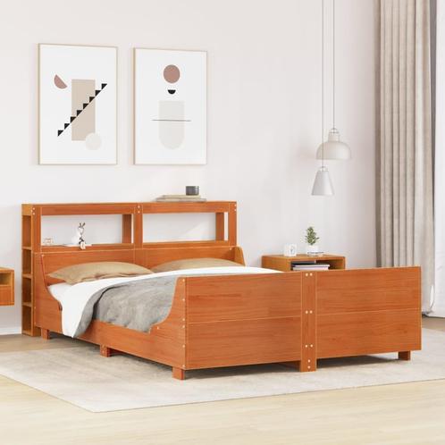 vidaXL Bed met matras massief grenenhout wasbruin 140x190 cm, Huis en Inrichting, Slaapkamer | Bedden, Nieuw, Verzenden