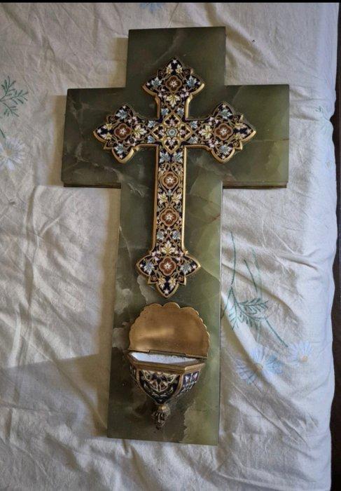 Wijwatervat - 1850-1900 - Grote crucifix bénitier - 42 cm, Antiek en Kunst, Kunst | Niet-Westerse kunst
