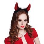 Halloween Haarband Duivel Glitter Rood, Nieuw, Verzenden