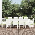 vidaXL 11-delige Tuinset massief grenenhout wit, Tuin en Terras, Tuinsets en Loungesets, Verzenden, Nieuw, Tuinset