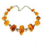 Oude natuurlijke Baltische amber ambachtskunst halsketting., Verzamelen