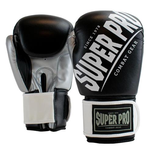 Super Pro (kick)bokshandschoenen Rebel Zwart/Grijs/Wit - 14, Sport en Fitness, Vechtsporten en Zelfverdediging