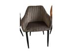 Veiling - Set van 4 velvet kuip-eetkamerstoelen antraciet, Nieuw