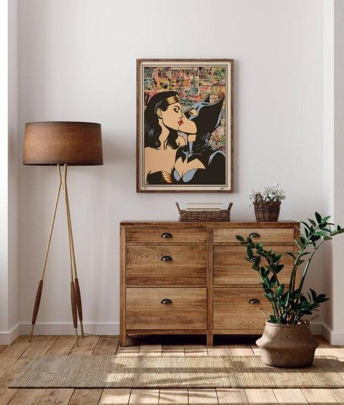 Kobalt (1970) - Super Lovers (Wonder Woman & Catwoman), Antiek en Kunst, Kunst | Schilderijen | Modern