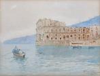 Salvatore Petruolo (1857-1946) - Marina di Napoli con, Antiek en Kunst