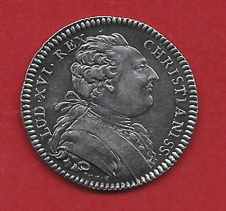 France - Document - Jeton Louis XVI argent loge les amis de, Verzamelen, Militaria | Algemeen
