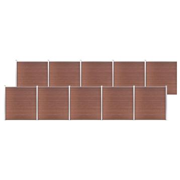 vidaXL Schutting 1737x186 cm HKC bruin, Verzenden