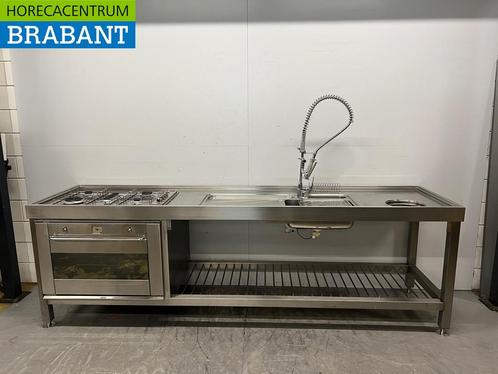 Évier en acier inoxydable avec cuisinière et robinet dévier, Zakelijke goederen, Horeca | Overige, Verzenden
