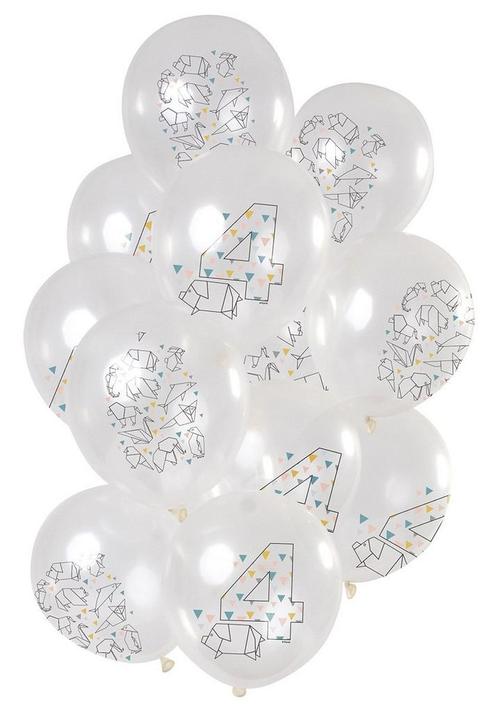 Ballonnen 4 Jaar Origami 30cm 12st, Hobby & Loisirs créatifs, Articles de fête, Envoi