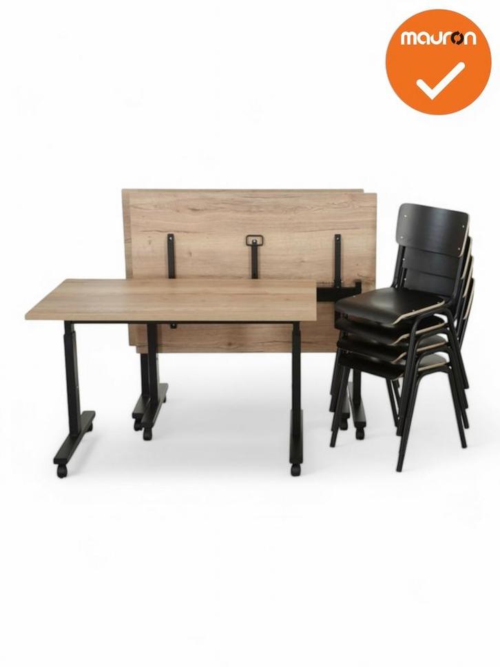 Verrijdbare klaptafel TUBE - Zwart - NIEUW - bladkleur en gr, Zakelijke goederen, Kantoor en Winkelinrichting | Kantoormeubilair en Inrichting