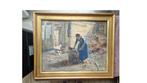 Hendrik Valkenburg (1826-1896) - Frau und die Katze, Antiek en Kunst