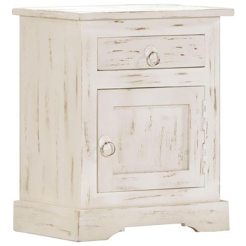 vidaXL Table de chevet Blanc 40 x 30 x 50 cm Bois de, Maison & Meubles, Chambre à coucher | Tables de chevet, Neuf, Envoi