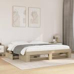 vidaXL Bedframe bewerkt hout sonoma eikenkleurig 180x200 cm, Huis en Inrichting, Slaapkamer | Bedden, Verzenden, Nieuw