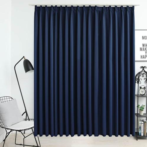 vidaXL Gordijn verduisterend met haken 290x245 cm blauw, Huis en Inrichting, Stoffering | Gordijnen en Lamellen, Nieuw, Verzenden