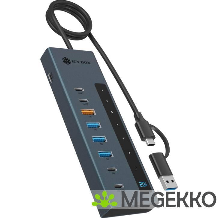 ICY BOX IB-HUB1743-CPD USB 3.2 Gen 2 (3.1 Gen 2) Type-A +, Computers en Software, USB Sticks, Nieuw, Verzenden