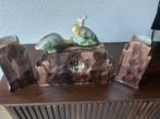 Klok en garnituur set (3) - Art Deco Aardewerk - 1940-1950 -