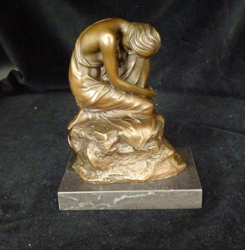 sculptuur, Half naakte vrouw - 1,5 kg - 16 cm - Gepatineerd, Antiek en Kunst, Curiosa en Brocante