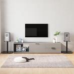 vidaXL Luidsprekerstandaards 2 st 1 pijler gehard glas zwart, Audio, Tv en Foto, Verzenden, Nieuw