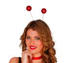 Haarband Bollen Rode Glitter, Verzenden, Nieuw