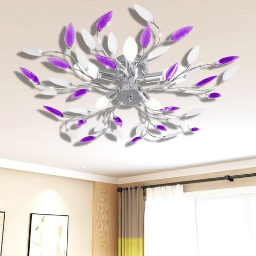 vidaXL Lamp met kristallen bladeren van acryl voor 5x E14, Huis en Inrichting, Lampen | Plafondlampen, Nieuw, Verzenden