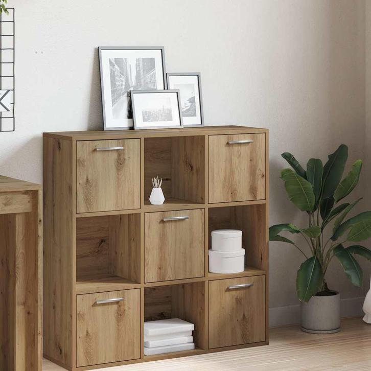 vidaXL Boekenrek 90x28x90 cm bewerkt hout artisanaal, Huis en Inrichting, Kasten | Boekenkasten, Nieuw, Verzenden
