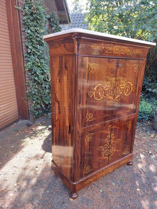 Armoire de bureau - Bois de violette, Bois, Marbre, Antiek en Kunst, Antiek | Overige Antiek