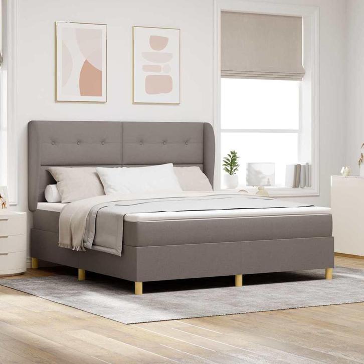 vidaXL Boxspringbed met matras Donkergrijs 90x190 cm Stof, Maison & Meubles, Chambre à coucher | Lits, Envoi