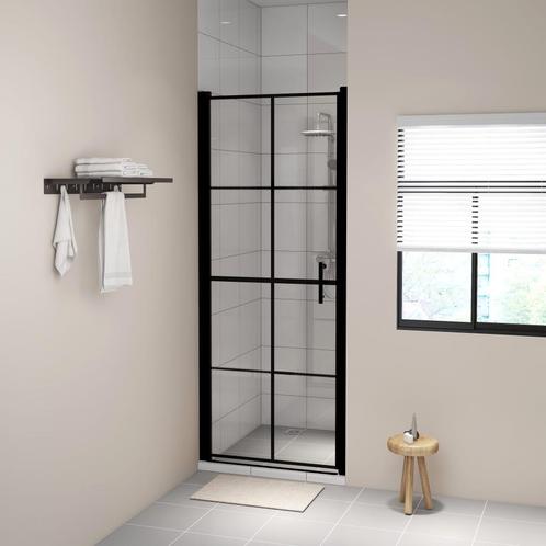 vidaXL Porte de douche Verre trempé 81x195 cm Noir, Bricolage & Construction, Sanitaire, Neuf, Envoi