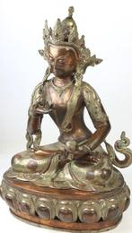 Bijzonder beeld Vajrasattva zittend op lotustroon - Brons, Antiek en Kunst