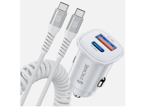 Veiling - Syncwire Mini Auto Lader USB C, Telecommunicatie, Autoladers, Gebruikt