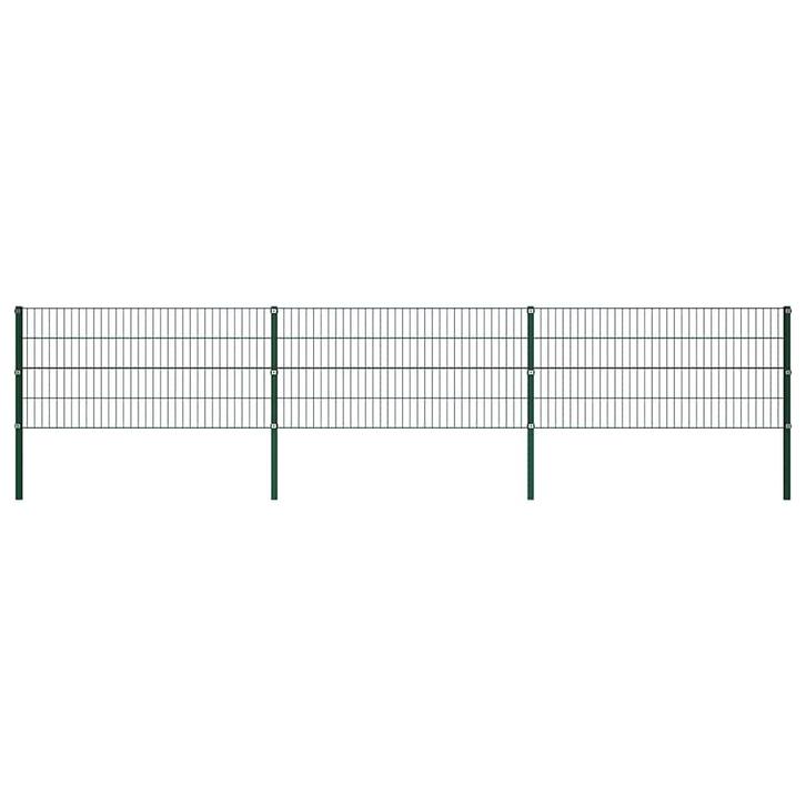 vidaXL Schuttingpaneel met palen ijzer 522x80 cm groen, Tuin en Terras, Tuinhekken en Hekwerk, Nieuw, Verzenden