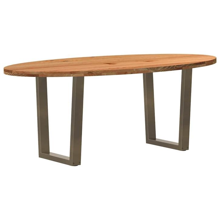 vidaXL Eettafel 200x100x74 cm ovaal massief eikenhout, Huis en Inrichting, Tafels | Eettafels, Nieuw, Verzenden
