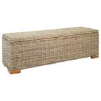 vidaXL Opbergbox 110 cm natuurlijk kubu rattan en massief, Huis en Inrichting, Verzenden, Nieuw