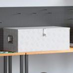 vidaXL Opbergbox 90x47x33,5 cm aluminium zilverkleurig, Verzenden