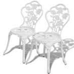 vidaXL Bistrostoelen 2 st gietaluminium wit, Tuin en Terras, Verzenden, Nieuw