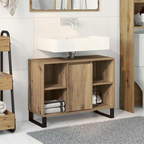 vidaXL Badkamerkast met plank artisanaal eikenkleurig 80 x, Huis en Inrichting, Tafels | Kaptafels, Nieuw, Verzenden