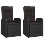 Verstelbare Tuinstoelen Zwart | Retour Deal | Comfort!, Verzenden, Nieuw, Rotan, Verstelbaar