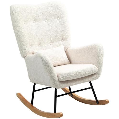 TRUUSK Schommelstoel met Armleuning - Teddy Stof - Voedingss, Huis en Inrichting, Stoelen, Verzenden