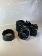 Canon AE-1 BLACK + FD 50 mm 1.8 lens Single lens reflex, Audio, Tv en Foto, Nieuw
