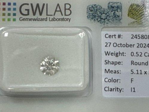 Zonder Minimumprijs - 1 pcs Diamant  (Natuurlijk)  - 0.52 ct, Bijoux, Sacs & Beauté, Pierres précieuses