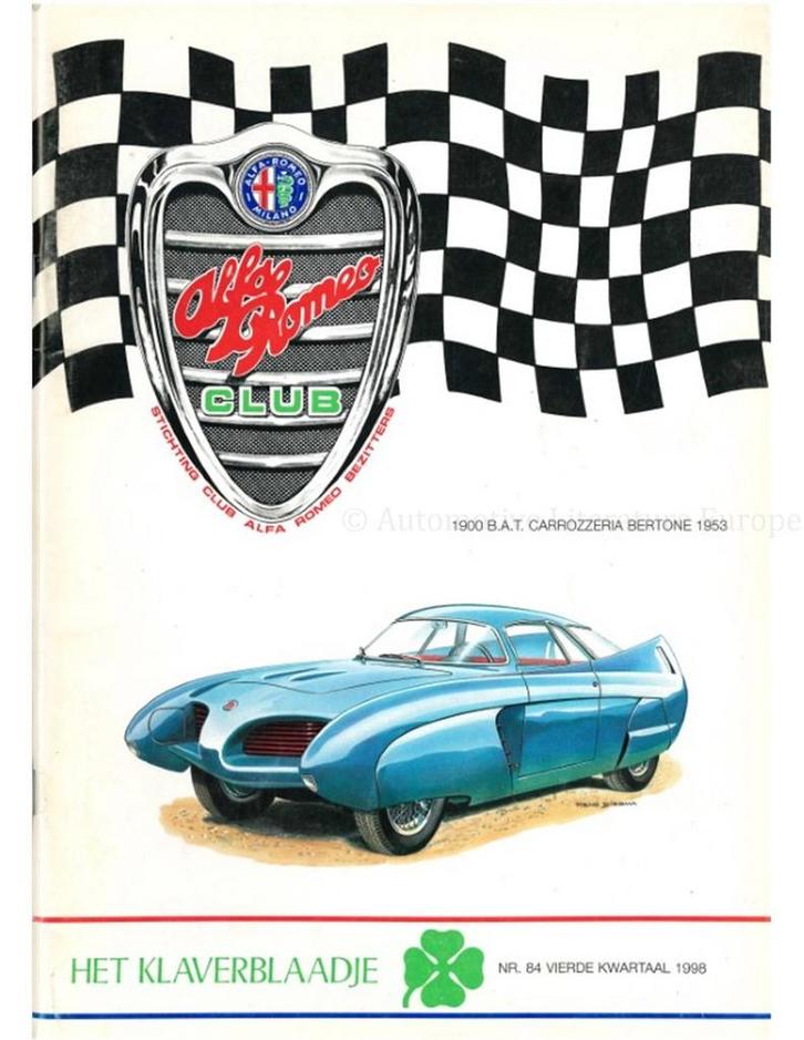 1998 ALFA ROMEO CLUB HET KLAVERBLAADJE 84 NEDERLANDS, Boeken, Auto's | Folders en Tijdschriften, Ophalen of Verzenden