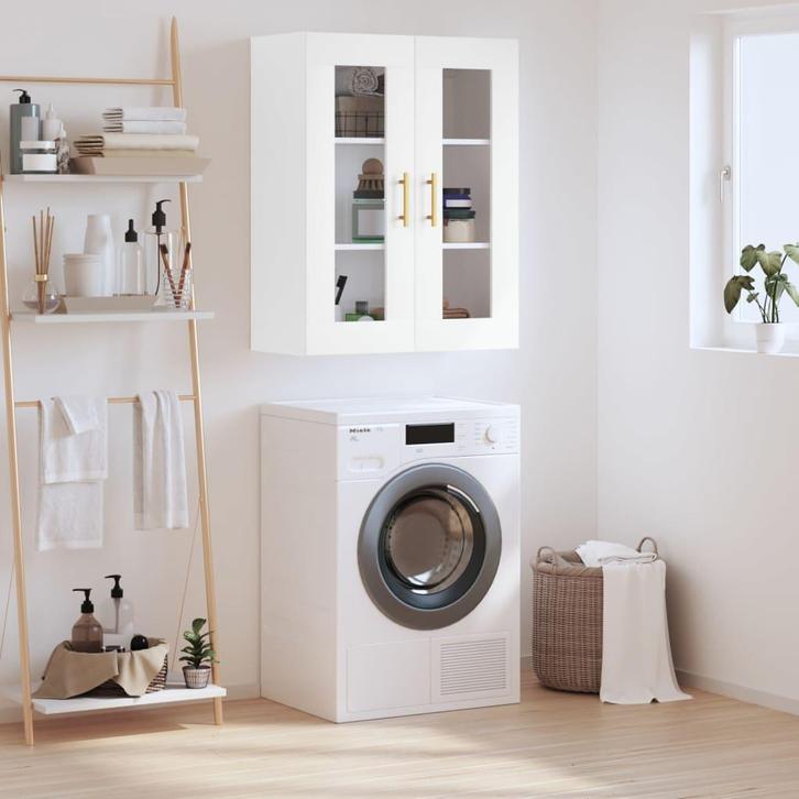 Witte Wandkast 69.5x34x90cm | Tweede Kansje | OP = OP, Huis en Inrichting, Tafels | Sidetables, 50 tot 100 cm, 25 tot 50 cm, Nieuw