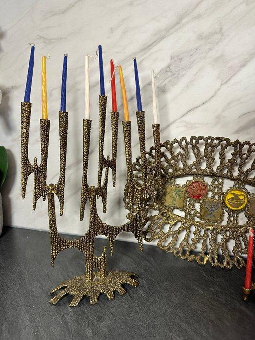 Beeld, Rare et élégant ensemble de Judaïca - 20 cm - Messing, Antiek en Kunst, Antiek | Boeken en Manuscripten