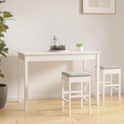 vidaXL Eettafel 110x55x75 cm massief grenenhout wit, Huis en Inrichting, Tafels | Eettafels, Nieuw, Verzenden